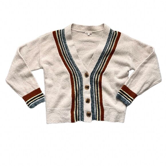 Skies are blue Lena multi stripe GRAMPA LIBRARIAN ACADEMIA CARDIGAN - Picture 2 of 9